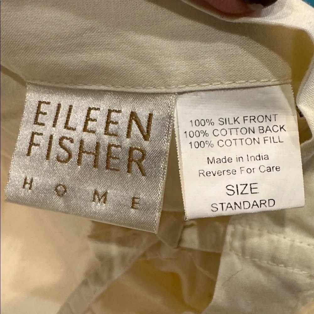 Eileen Fisher Home quilted silk/Cotton Pillow sham Standard Puckered Cottagecore